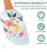 EZYHOME 2Pcs Silicone Spatula with Wood Handle – BPA Free, Heat-Resistant, Ideal for Baking, Mixing & Meal Prep (30cm *6 cm)